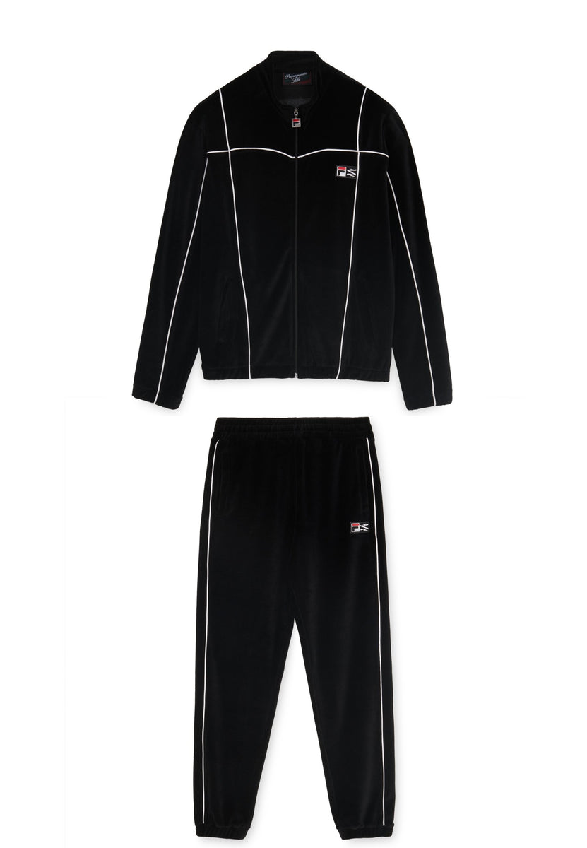 Completo tuta PROPAGANDA x FILA giacca + pantalone in velluto nero � MASCARO