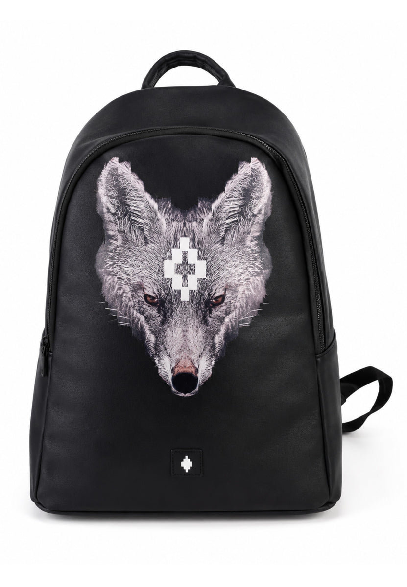 MARCELO BURLON COUNTY OF MILAN black wolf faux leather backpack – MASCARO