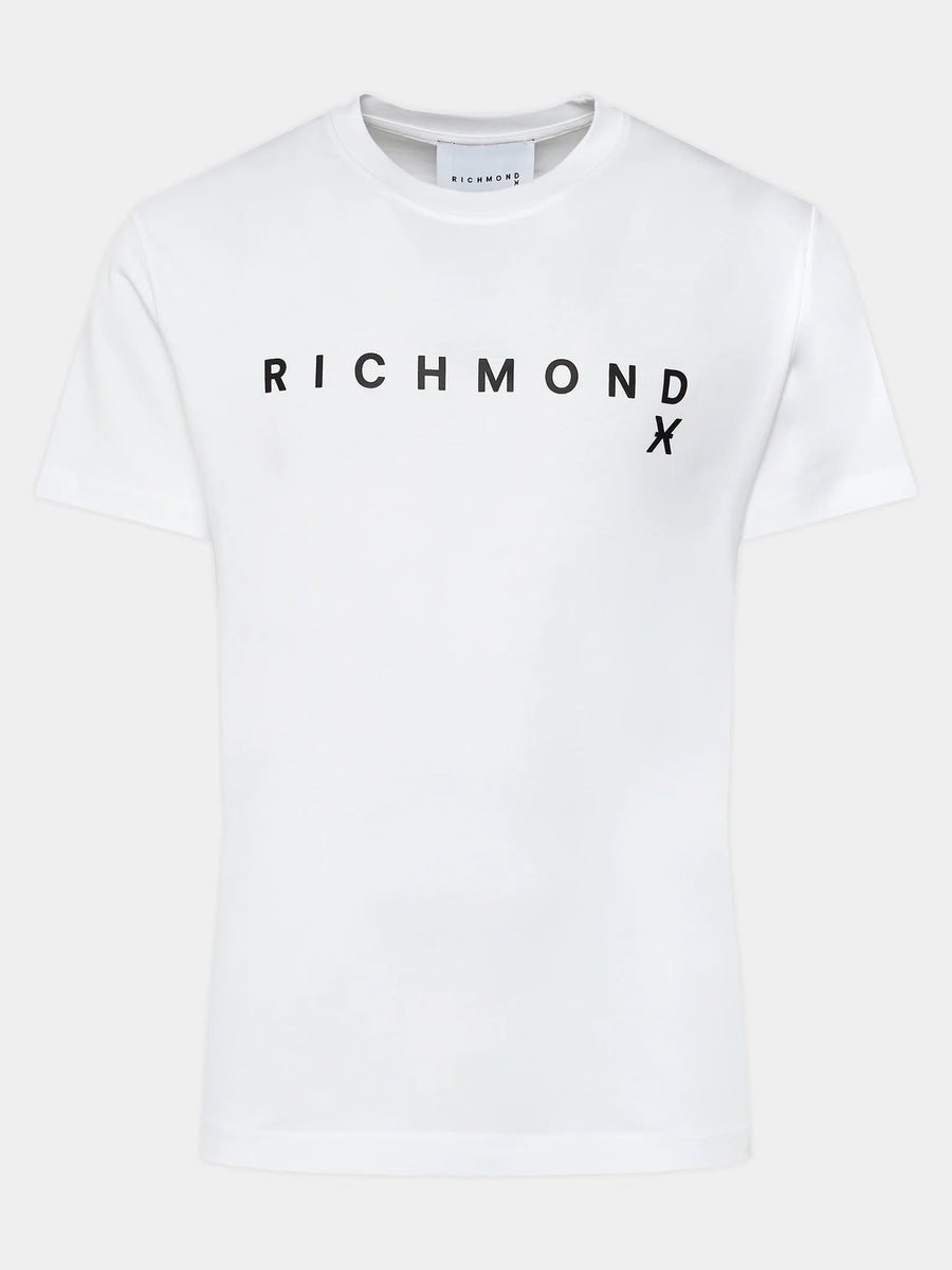 T-shirt RICHMOND X stampa logo bianca – MASCARO