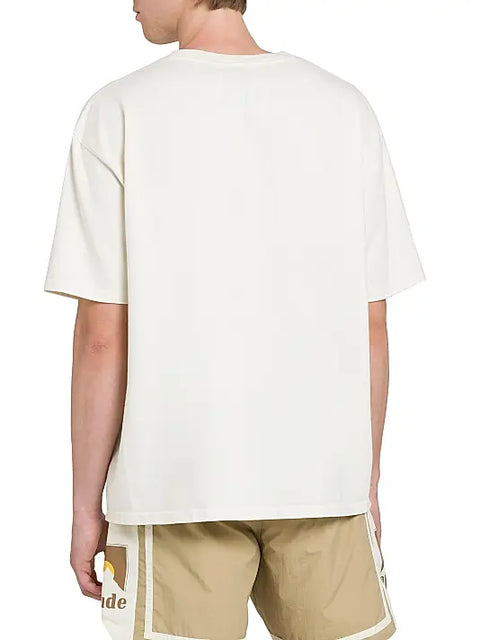 T-shirt RHUDE stampa bay of angel oversize bianca vintage