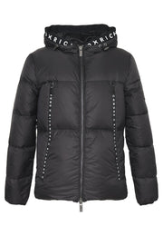 Piumino RICHMOND X con cappuccio inserti logo nero