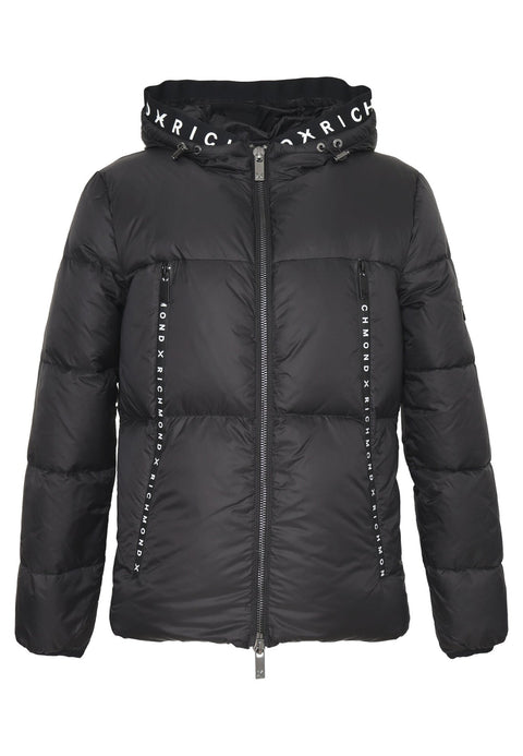 Piumino RICHMOND X con cappuccio inserti logo nero