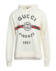 Felpa unisex GUCCI con cappuccio Firenze 1921 bianca