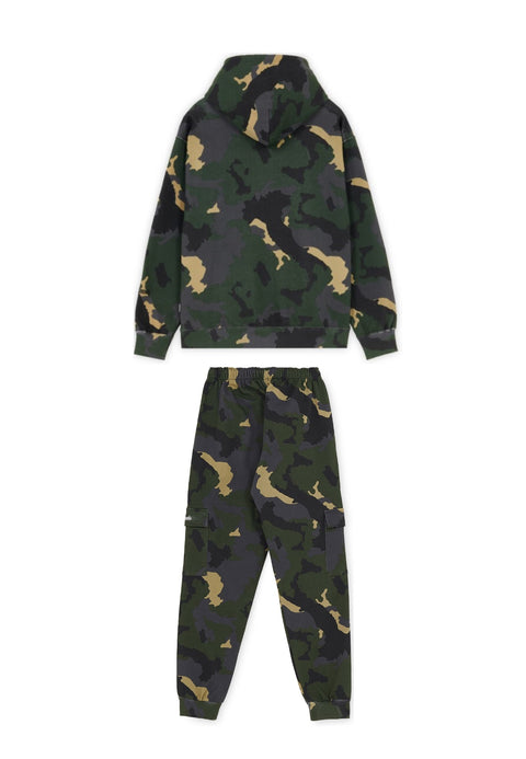 Completo PROPAGANDA felpa cappuccio + pantalone Baseball camouflage militare