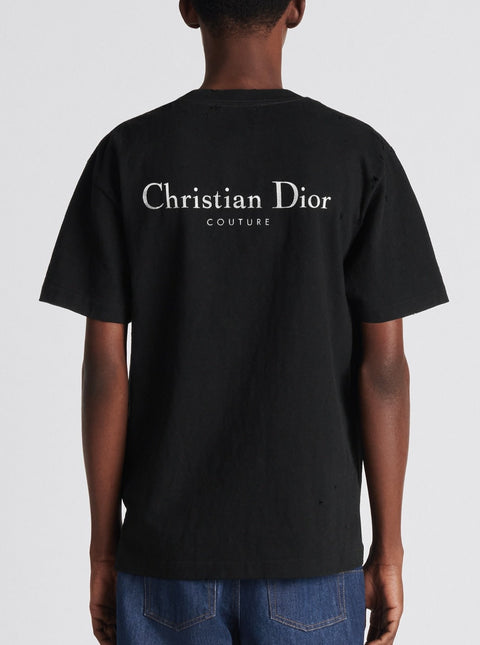 T-shirt CHRISTIAN DIOR effetto dèvorè logo nera