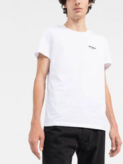T-shirt BALMAIN logo floccato bianca