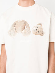 T-shirt PALM ANGELS stampa Bear panna