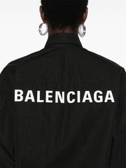 Camicia unisex BALENCIAGA con stampa logo large fit nera