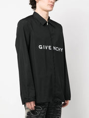 Camicia GIVENCHY in popeline con zip stampa nera