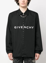 Camicia GIVENCHY in popeline con zip stampa nera