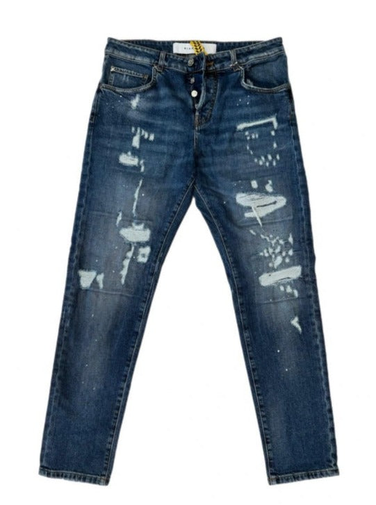 Jeansy RICHMOND X skinny fit z przetarciami patch denim blue