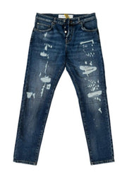 Jeans RICHMOND X sinny fit con strappi patch denim blue