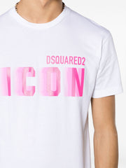 T-shirt DSQUARED2 stampa logo Icon Blur bianca