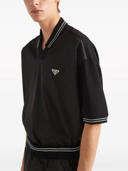 Polo PRADA re-nylon con placca nera