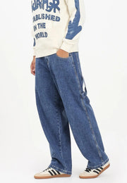 Jeans DISCLAIMER con ricamo logo sul retro blu denim