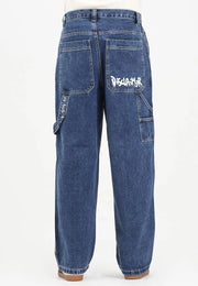Jeans DISCLAIMER con ricamo logo sul retro blu denim
