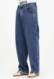 Jeans DISCLAIMER con ricamo logo sul retro blu denim