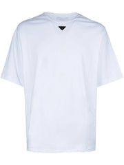 T-shirt PRADA con placca oversize logo bianca
