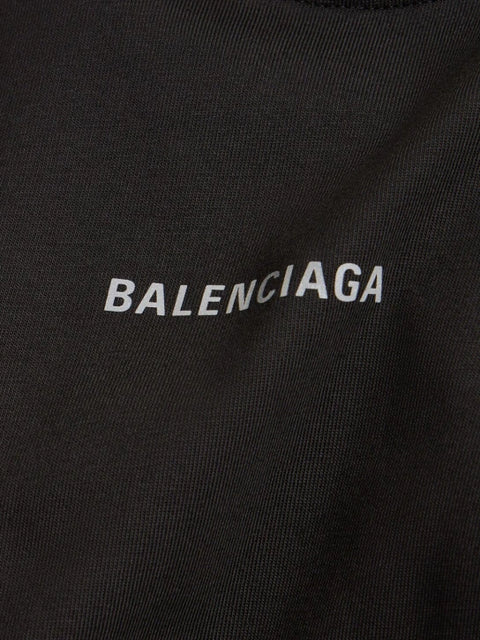 T-shirt unisex BALENCIAGA back logo riflettente large fit nera