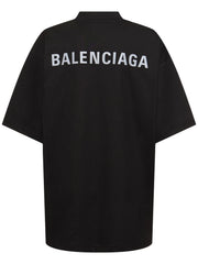 T-shirt unisex BALENCIAGA back logo riflettente large fit nera