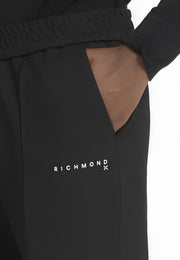 Completo tuta in viscosa JOHN RICHMOND X felpa zip + pantalone nero