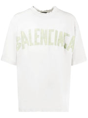 T-shirt unisex BALENCIAGA tape type medium fit bianco vintage