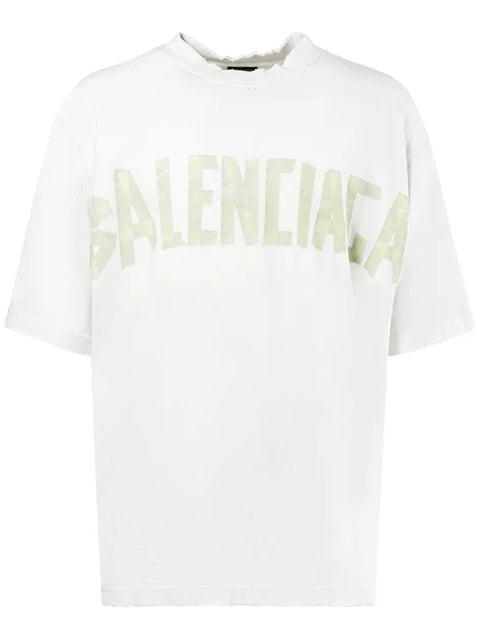 T-shirt unisex BALENCIAGA tape type medium fit bianco vintage