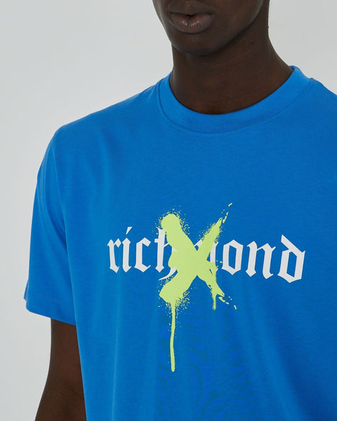 T-shirt RICHMOND X stampa logo spray blue