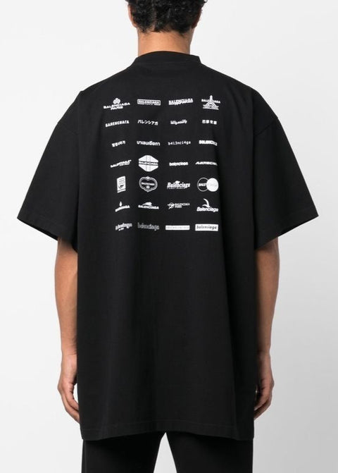 T-shirt BALENCIAGA oversize fit logo Archives nera