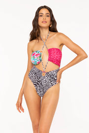 Costume intero 4GIVENESS monokini leo pink flamingo