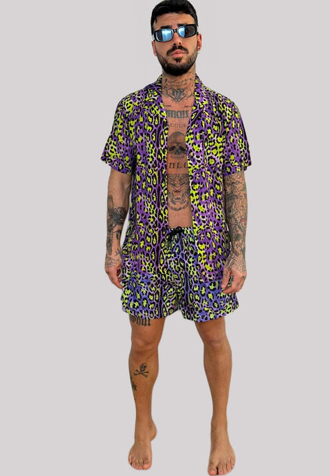 Completo mare 4GIVENESS camicia + boxer zwild purple