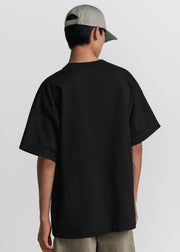 T-shirt CHRISTIAN DIOR & STONE ISLAND oversize fit logo ricamo nera