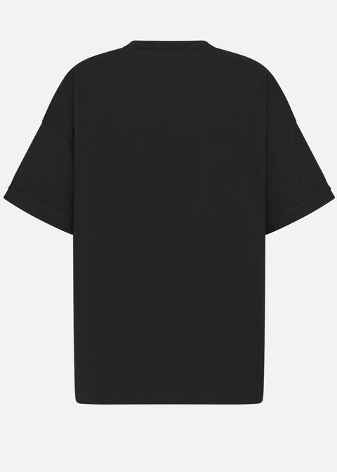T-shirt CHRISTIAN DIOR & STONE ISLAND oversize fit logo ricamo nera