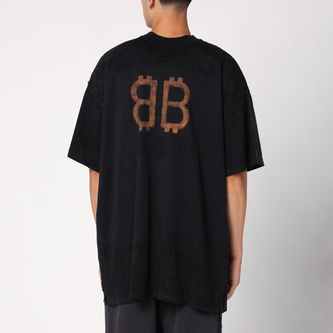 T-shirt BALENCIAGA oversize fit Paris Moon vintage nera