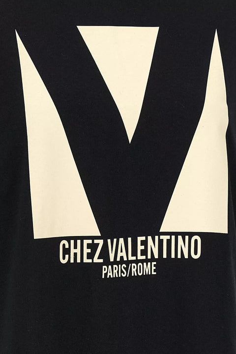 T-shirt VALENTINO stampa Chez valentino nera