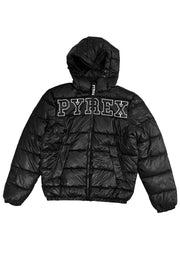 Piumino uomo PYREX con cappuccio stampa nero