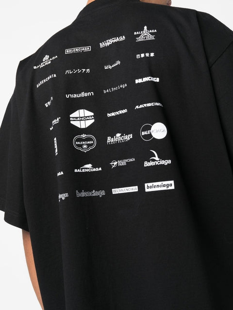 T-shirt BALENCIAGA oversize fit logo Archives nera