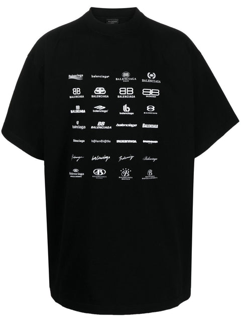 T-shirt BALENCIAGA oversize fit logo Archives nera