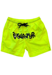 Costume boxer DISCLAIMER medio stampa logo giallo fluo