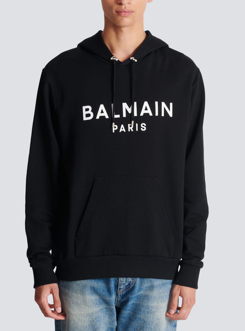 Felpa BALMAIN cappuccio stampa logo nera