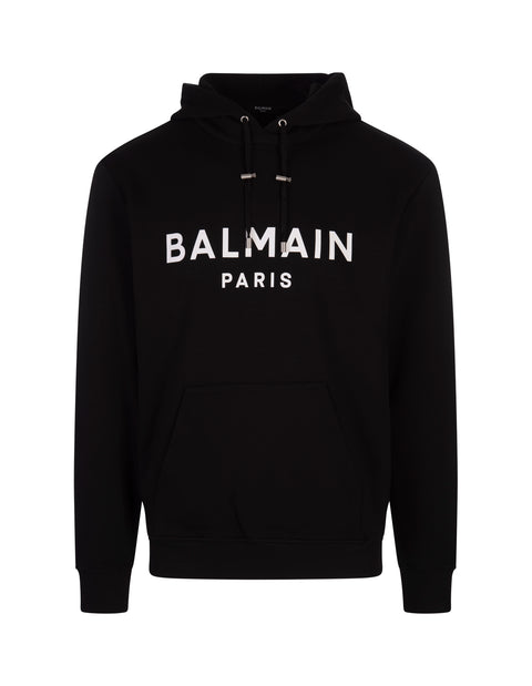 Felpa BALMAIN cappuccio stampa logo nera