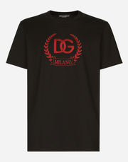 T-shirt DOLCE & GABBANA logo DG Milano ricamato nera