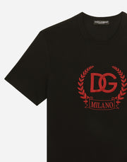 T-shirt DOLCE & GABBANA logo DG Milano ricamato nera