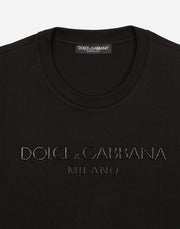 T-shirt DOLCE & GABBANA con stampa in rilievo metallizzato nera