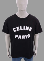 T-shirt CELINE stampa logo Paris nera