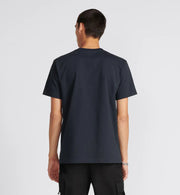 T-shirt CHRISTIAN DIOR logo ricamato 1947 blue navy