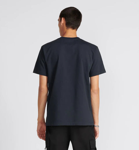 T-shirt CHRISTIAN DIOR logo ricamato 1947 blue navy