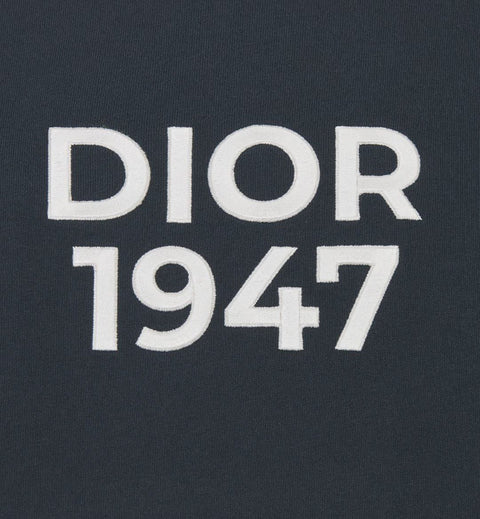 T-shirt CHRISTIAN DIOR logo ricamato 1947 blue navy