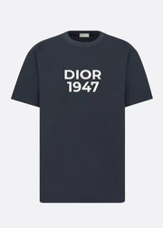 T-shirt CHRISTIAN DIOR logo ricamato 1947 blue navy