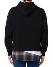 Felpa DISCLAIMER con cappuccio doppio strato camicia nera